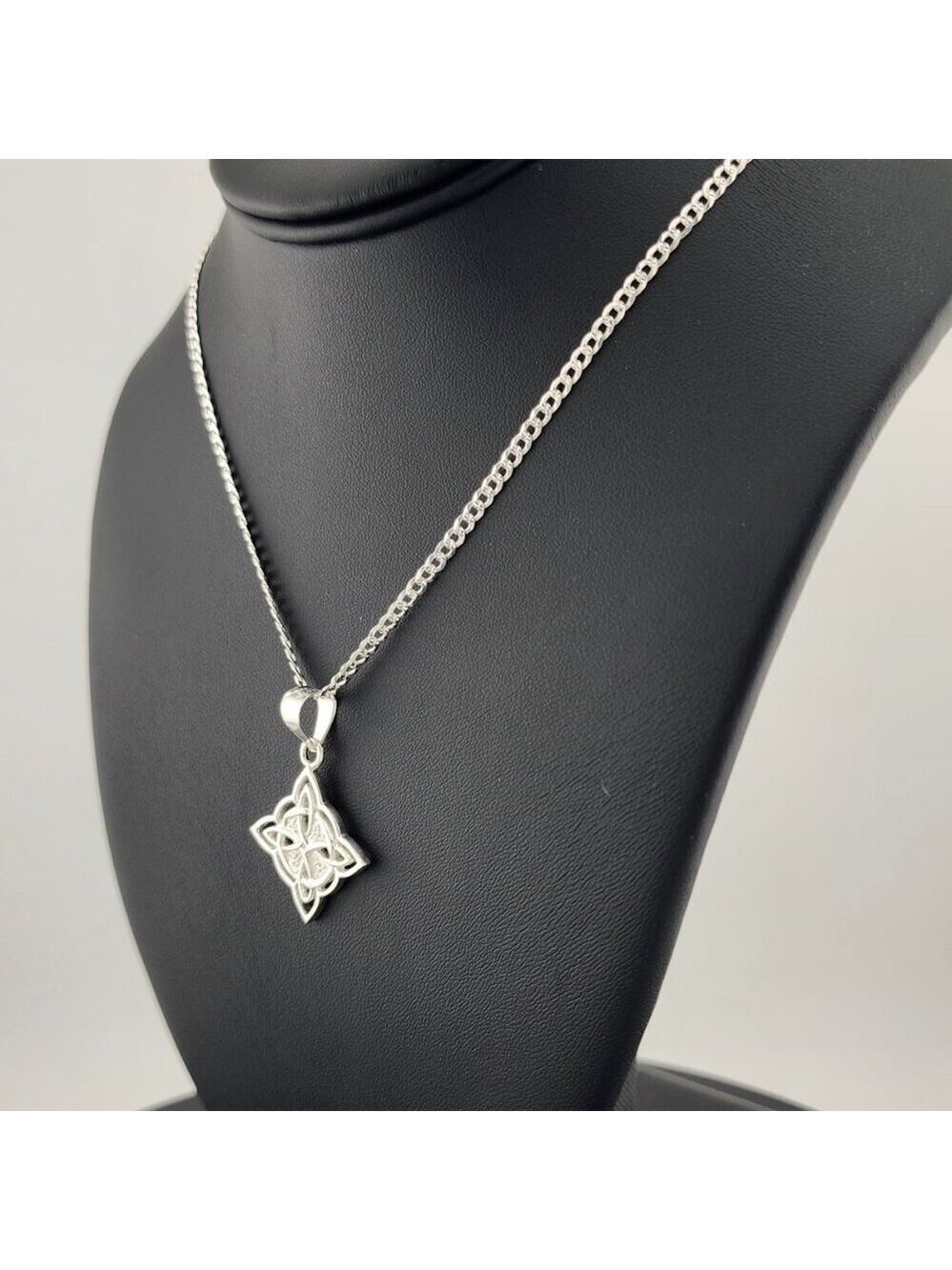 New Sterling Silver 925 Witch’s Knot Necklace – Wiccan Pagan Protection Amulet - Picture 3 of 7